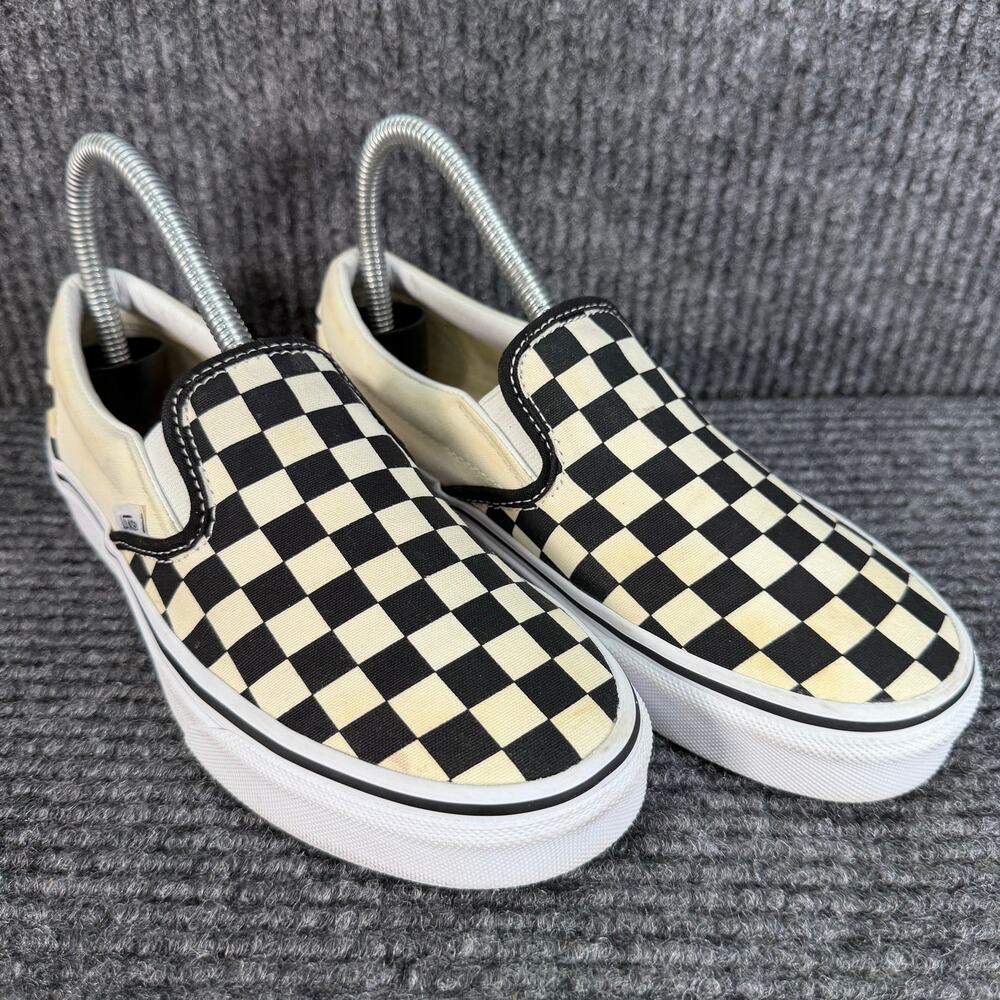 Vans Classic Slip-On Checkerboard Black White Shoes Men 4.5 Women 6